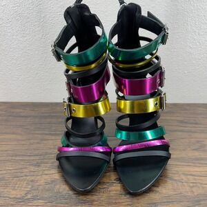 Giuseppe Zanotti Metallic Multicolor Strappy Heels